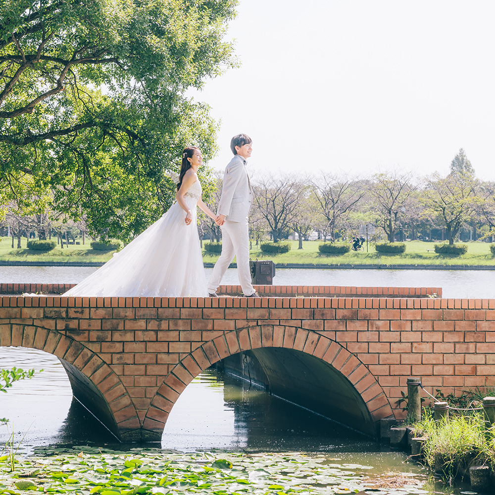 葛飾区水元公園でのロケーション結婚写真